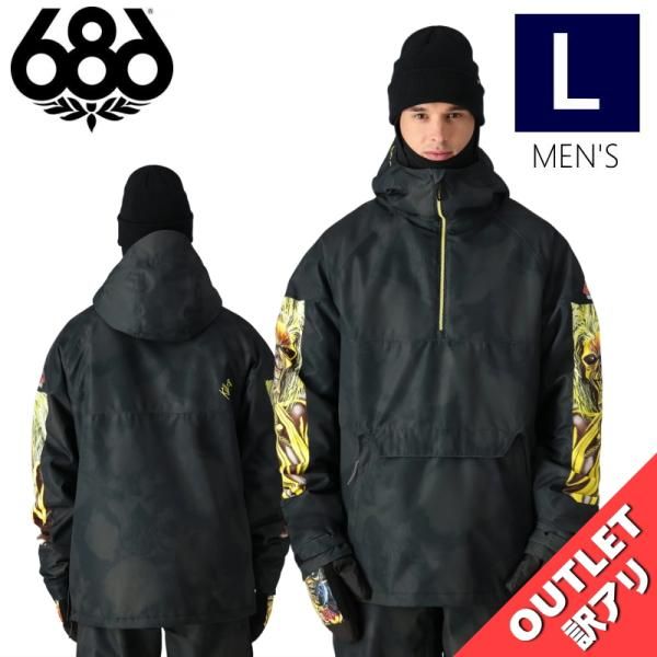アウトレット 24-25 686 RENEWAL INSULATED ANORAK JKT IRON MAIDEN EDDIES BLACK Lサイズ スノーボード スキー スノボウェア