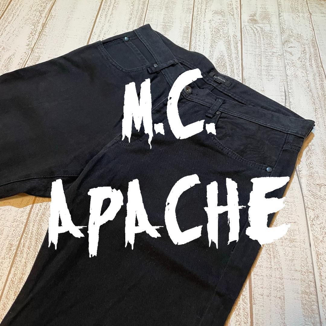 mc.apache】エムシーアパッシュ ストレッチ ブラックデニムパンツ M