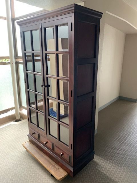 ☆九州 日向民芸 ミズメザクラ 無垢材 茶棚 葛布 キャビネット