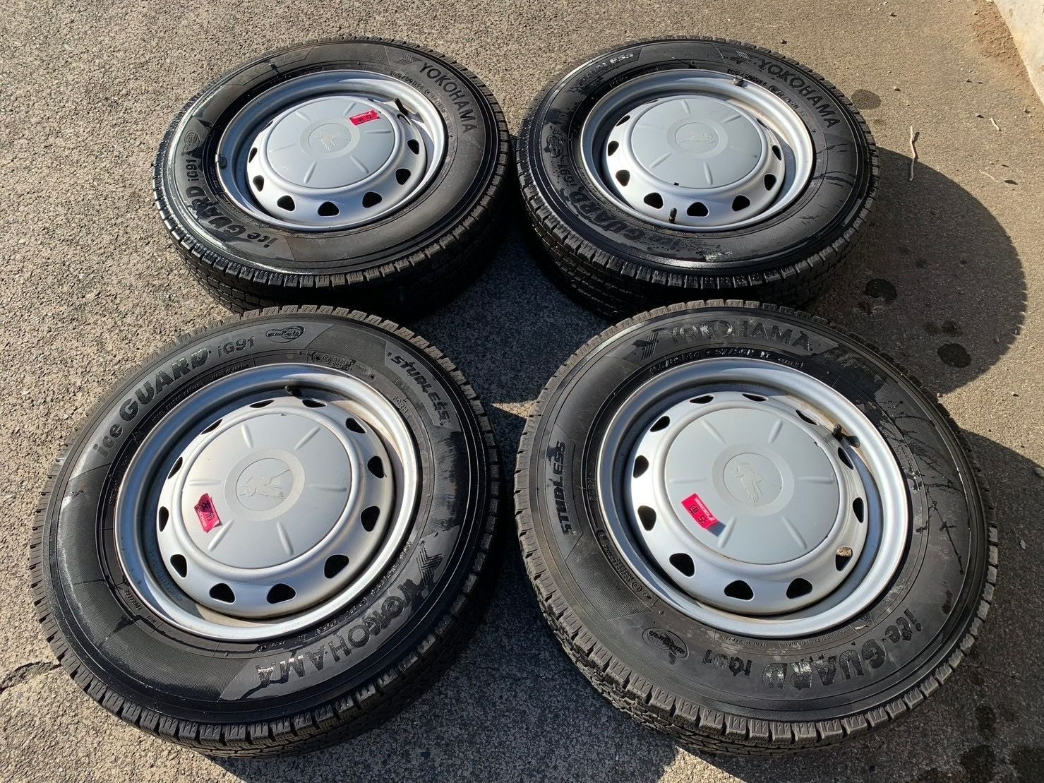 □送料込み□日産□NV200□165/80R14□スタッドレスタイヤ＆社外スチールSET□中古□1台分□YOKOHAMA製□iceGUARD  iG91□送料が元払いの為、発送先次第で値引き交渉OK□ - メルカリ