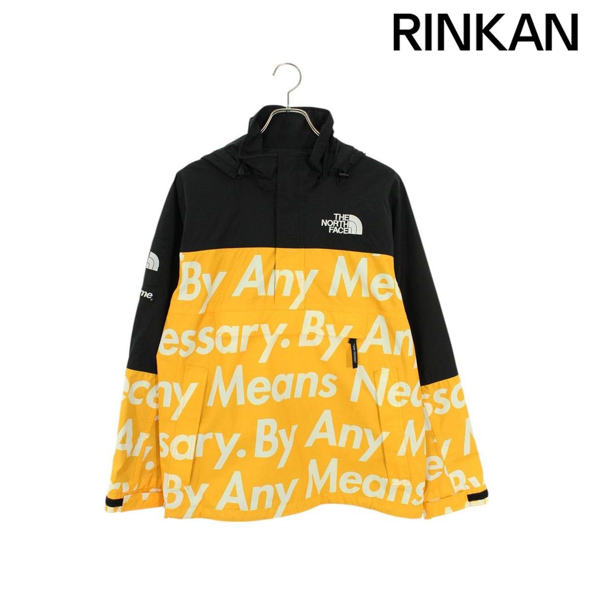 シュプリーム ×ノースフェイス THE NORTH FACE  15AW  Mountain Pullover フォント総柄プルオーバーマウンテンパーカーブルゾン メンズ M