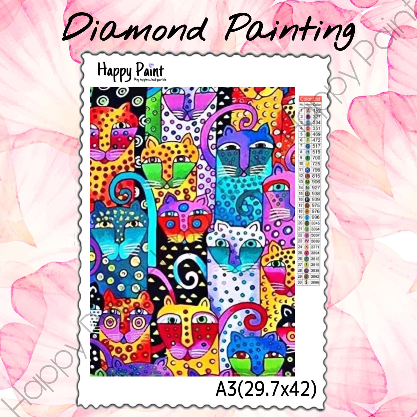 Happy Paint ダイヤモンドアート A3 ロゴ お洒落 ハイヒール／41 Happy Paint ダイヤモンドアート A3 ロゴ お洒落 ハイヒール／41