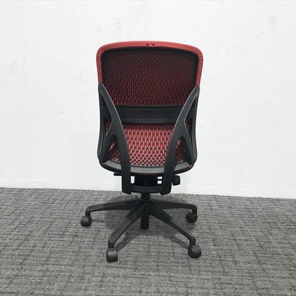 イエラチェア ハイバック クッションタイプ オフィスチェア イナバ レッド ブラック