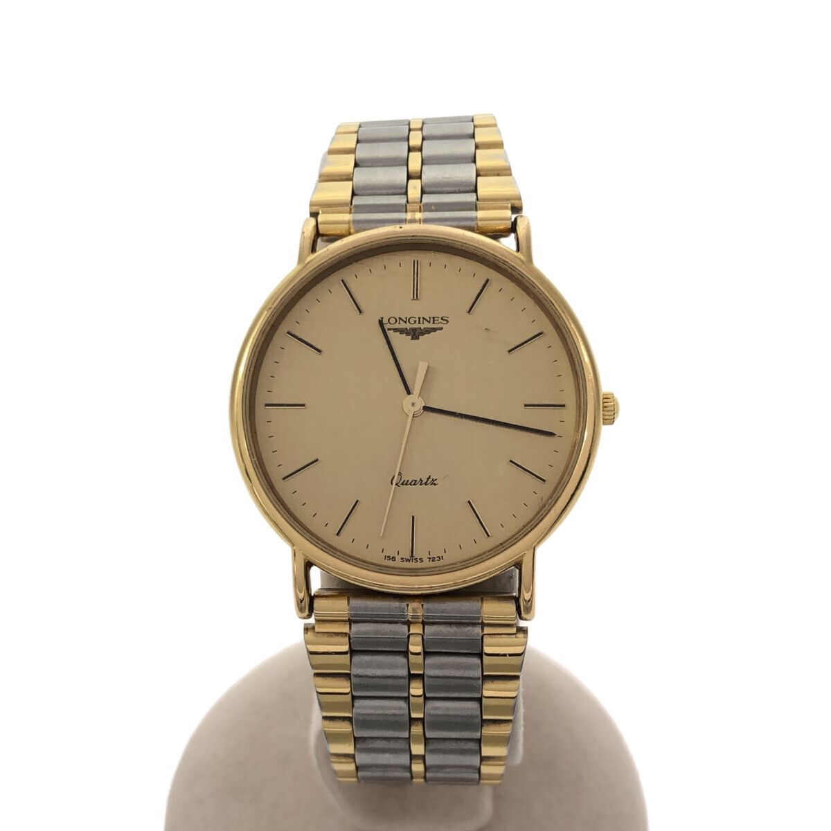 腕時計 稼働 LONGINES ロンジン クォーツ ベルト社外品 SS ゴールド色