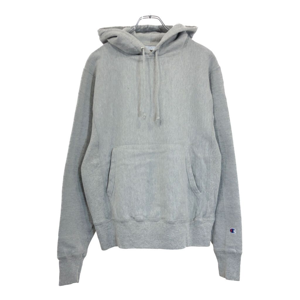 Champion チャンピオン REVERSE WEAVE リバースウィーブ パーカー 目無し 無地 グレー メンズ S 古着 v4448
