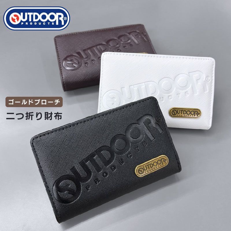 OUTDOOR ゴールドブローチ LF深札入れ 財布 長財布 紳士財布 紳士 メンズ 男子 男の子 男の子の財布 ギフト プレゼント アウトドア かっこいい ロゴデザイン ロゴ アンティーク調