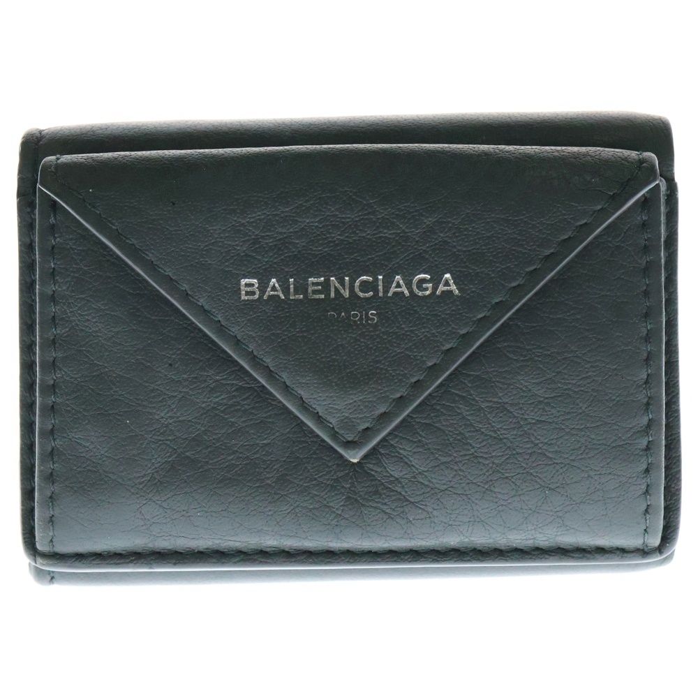 BALENCIAGA (バレンシアガ) ロゴプリント 三つ折り レザー