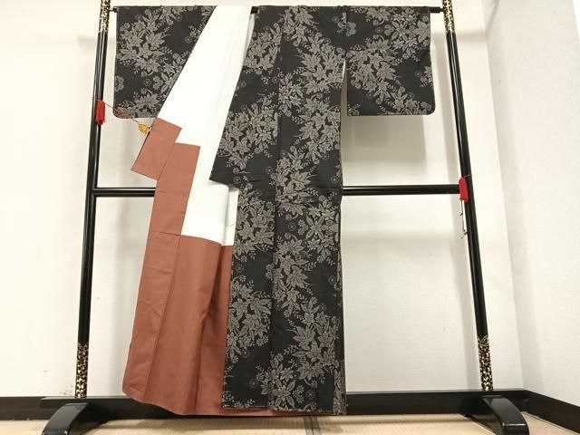 平和屋着物○本場大島紬 9マルキ 総絣 草花文 正絹 逸品 DAAS3786ps