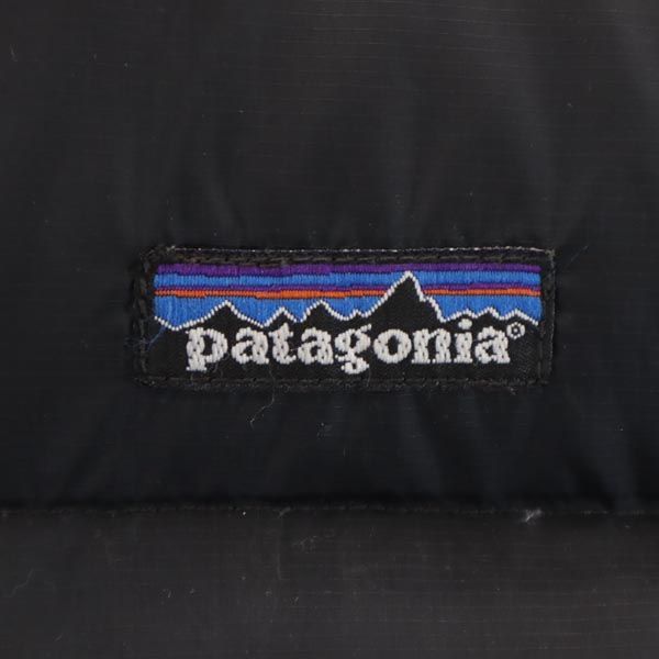 パタゴニア アウトドア 長袖 ダウンジャケット XL14 ブラック系 patagonia ロゴ キッズ 古着 【231024】