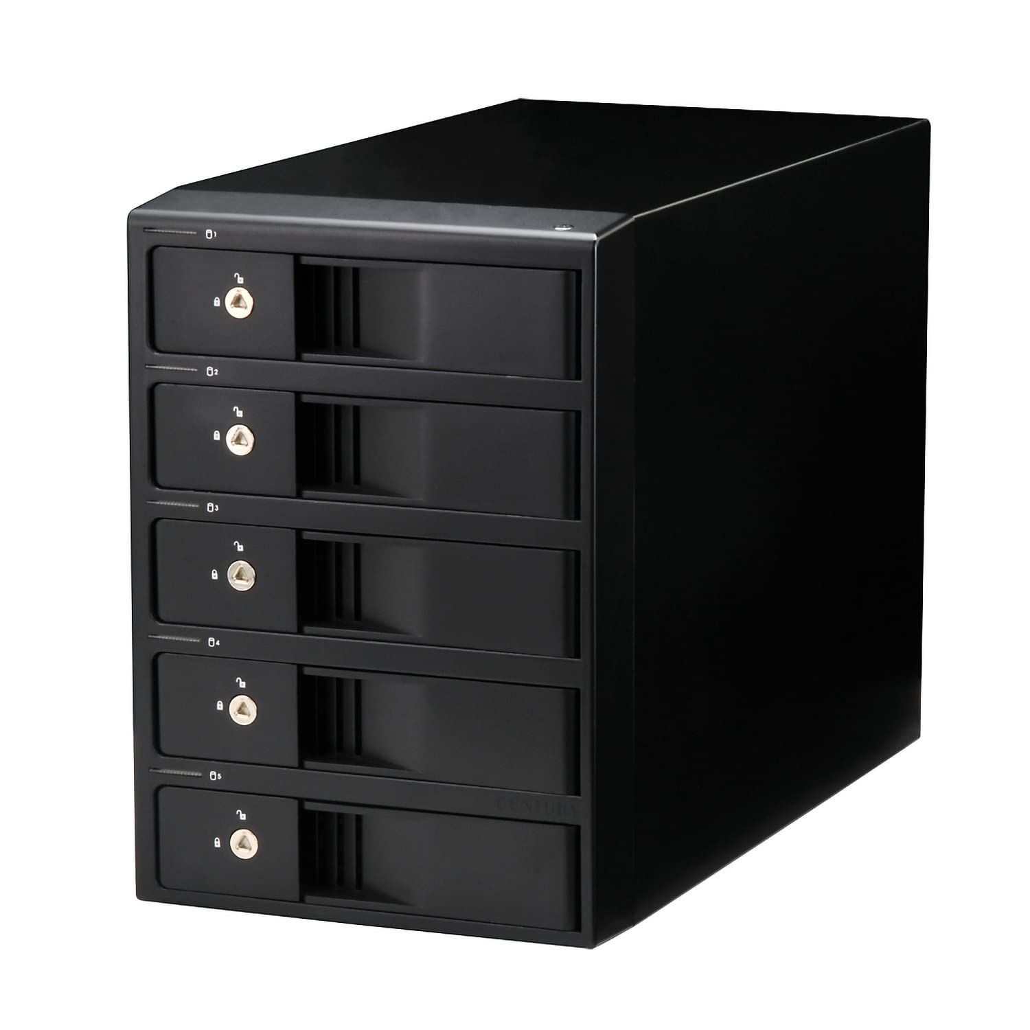 センチュリー USB3.2 Gen1 & eSATA接続3.5インチSATA×5搭載HDDケース「裸族の集合住宅 5Bay Type-C」 CRSJ535EU3C_FP