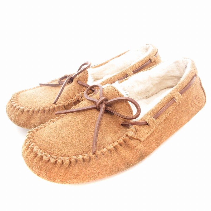 アグ UGG モカシンシューズ ローファー ムートン 茶 ブラウン