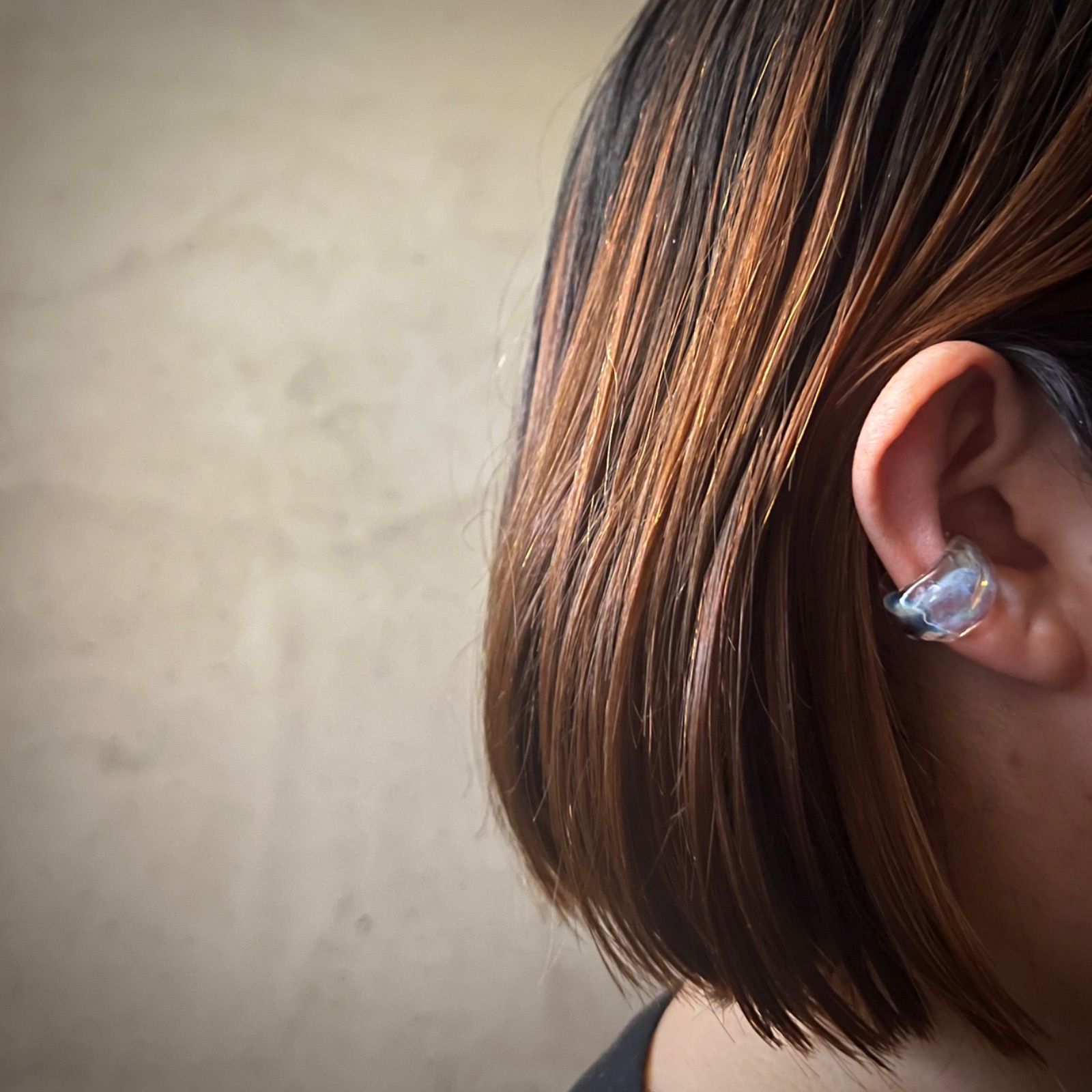 ○ glass earcuff ○ sumi ice secret イヤーカフ