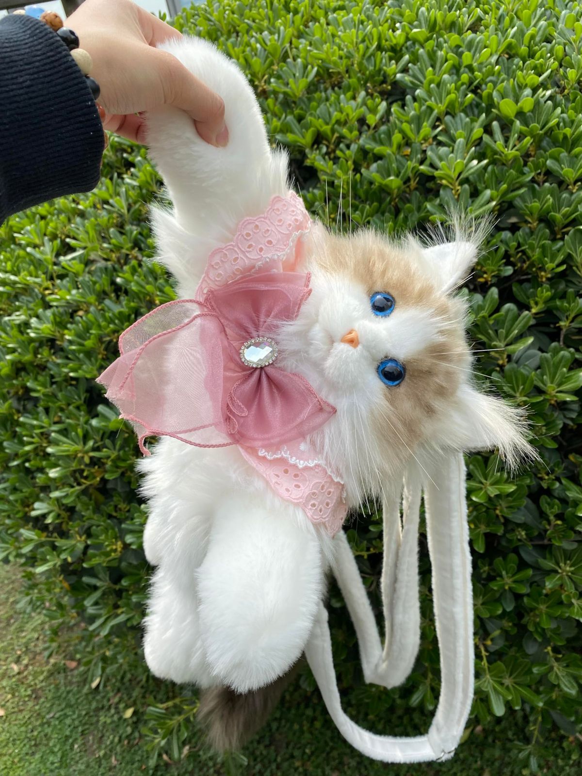 CHONGKER ハンドメイド リアルな猫型リュック 猫のぬいぐるみペット