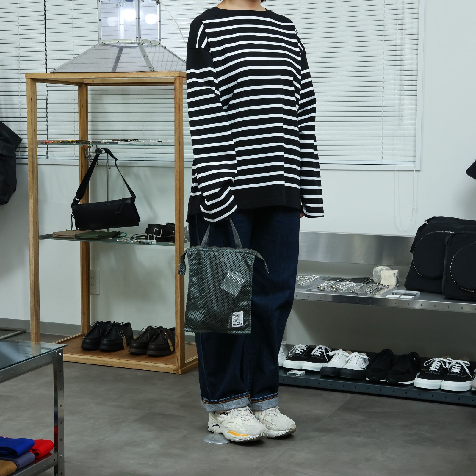 Riprap リップラップ MESH WASH BAG S-SIZE GRAY メッシュウォッシュ 