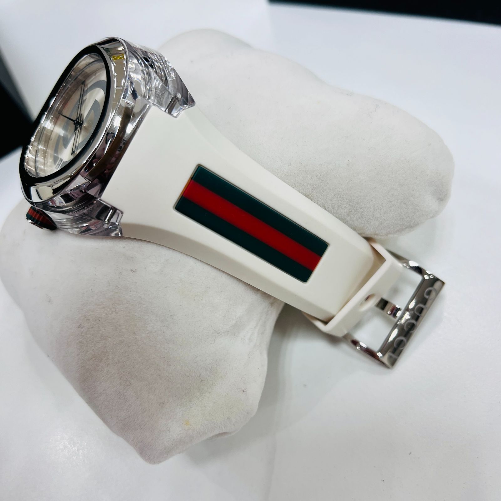 Aフォロー割あり【稼働品】GUCCI グッチ 腕時計 137.1 ラバーベルト 