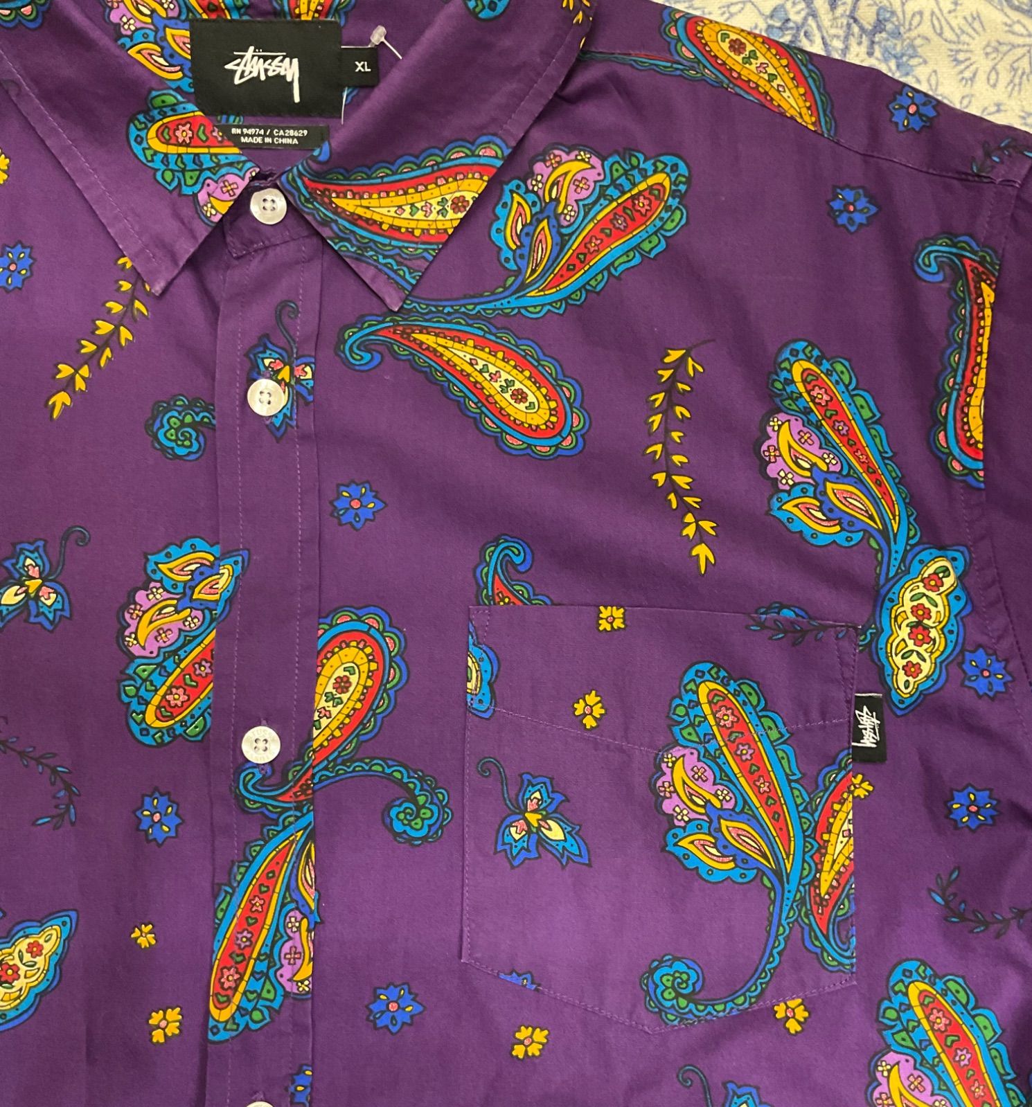 STUSSY - STUSSY ステューシー 半袖シャツ ペイズリー XL 80`s USA製