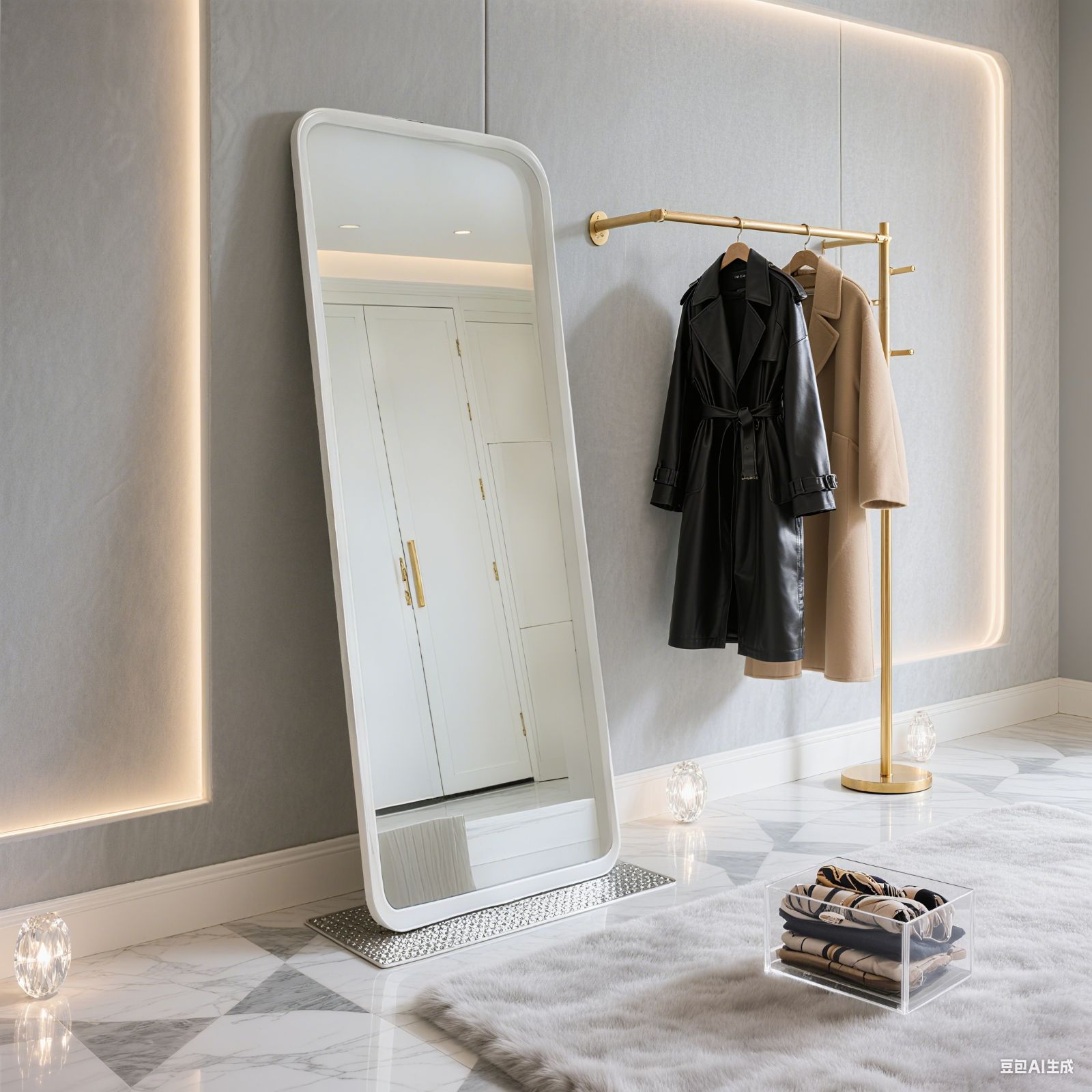 姿見鏡 全身鏡 スタンドミラー アルミ合金フレーム おしゃれ