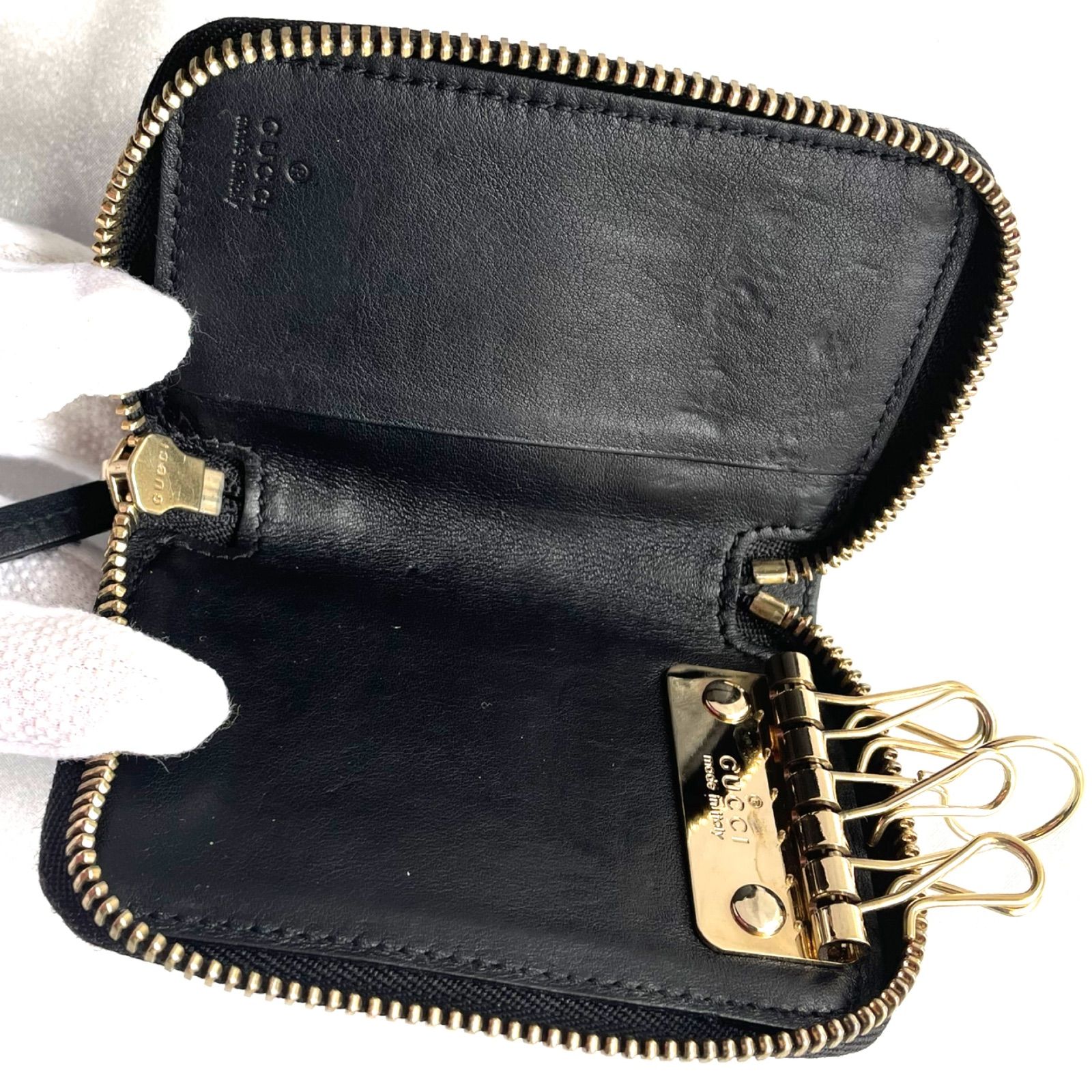 正規品 GUCCI グッチ 322214 0959マイクログッチシマ レザー 6連キー