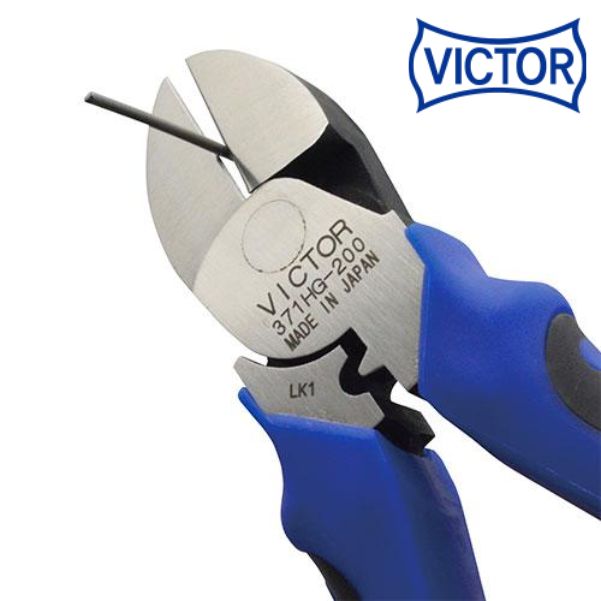 VICTOR ハイパワー 強力ニッパ 薄刃 200mm ブルー 偏心 ニッパー ビクター 371HG-200-22B