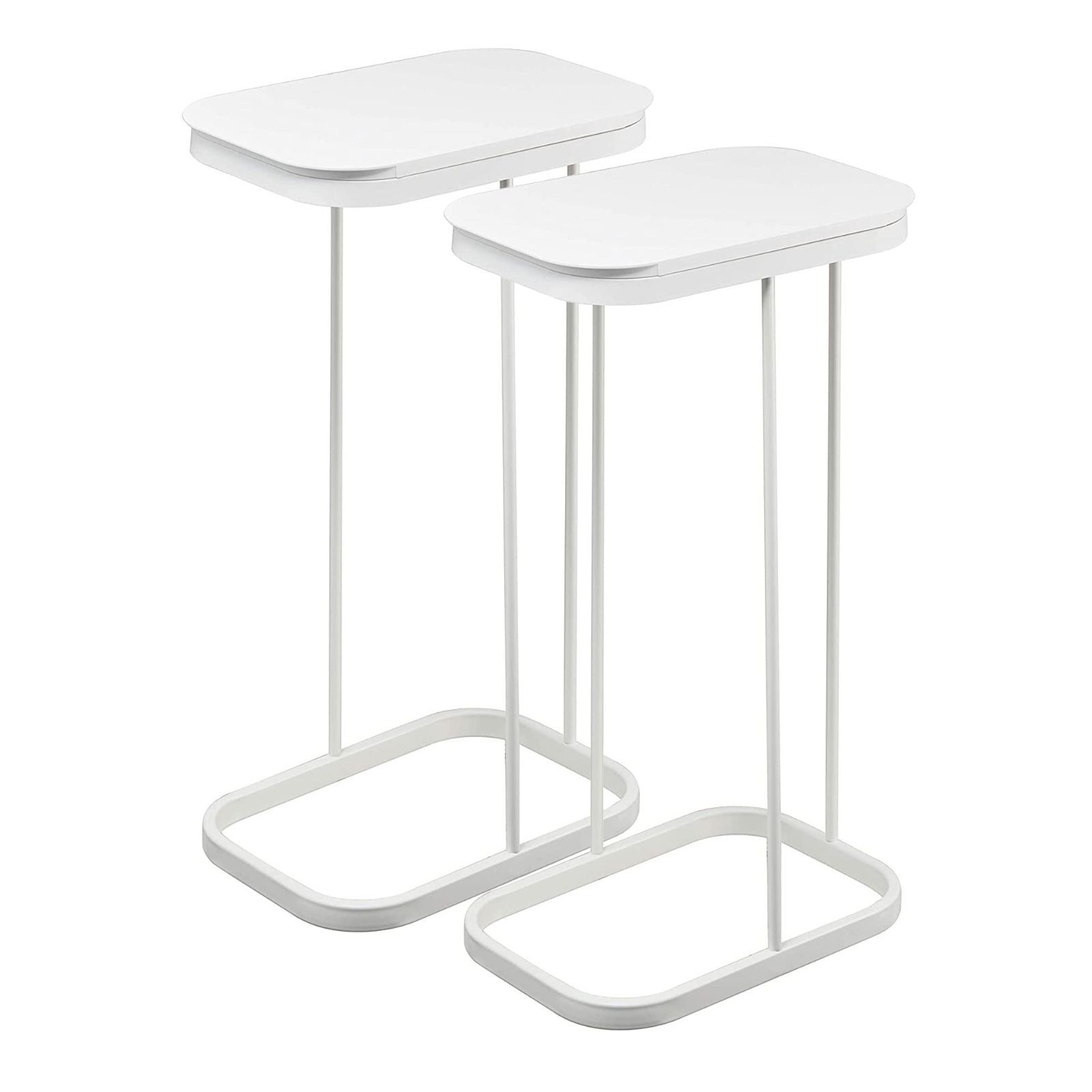 Color ホワイト_Style 2個セット 山崎実業 Yamazaki 横開き分別ゴミ袋ホルダー 2個セット ゴミ箱 分別 蓋付き 45リットル キッチン ルーチェ ホワイト 4907×2