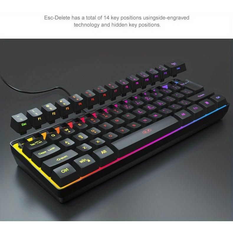 防水キーキャップタイプ有線RGBバックライトコンパクトコンピューターキーボード Windows|Mac|Laptop用部品