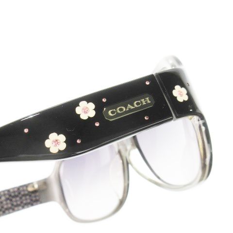 【美品】コーチ　カサンドラ　サングラス　グラデーションレンズ　花柄フレーム　黒 コーチ COACH カサンドラ CASSANDRA サングラス アイウェア