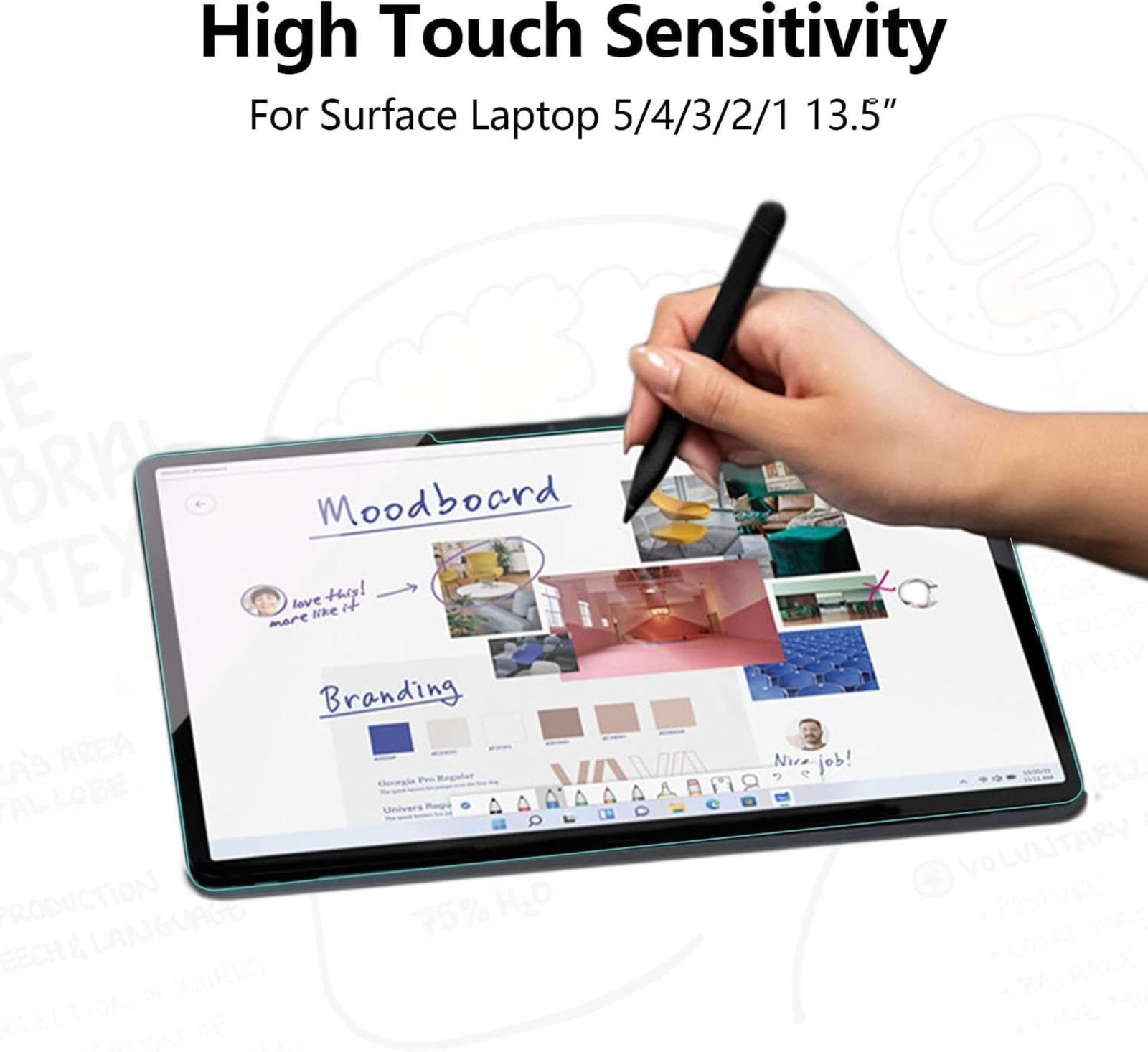 数量限定】6 5/Laptop 用液晶ガラス保護フィルム，13.5 インチ、ブルー