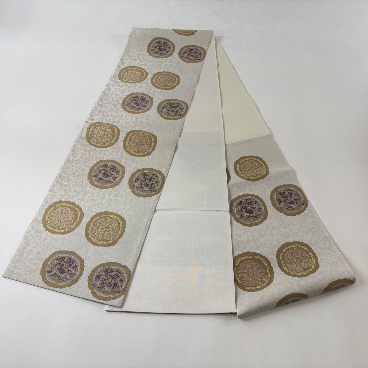 袋帯 美品 秀品 草花 花兎 ベージュ 六通 正絹 【中古】 - メルカリ