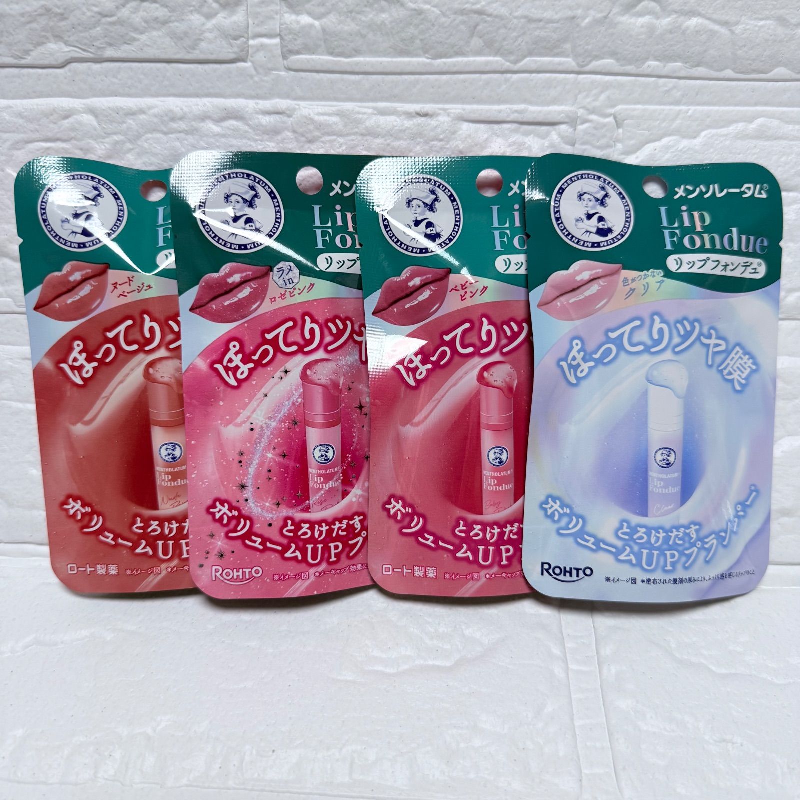 [Sold separately] Mentholatum Lip Fondue Rose Pink Clear Plum Red Baby Pink Nude Beige [Sold separately]