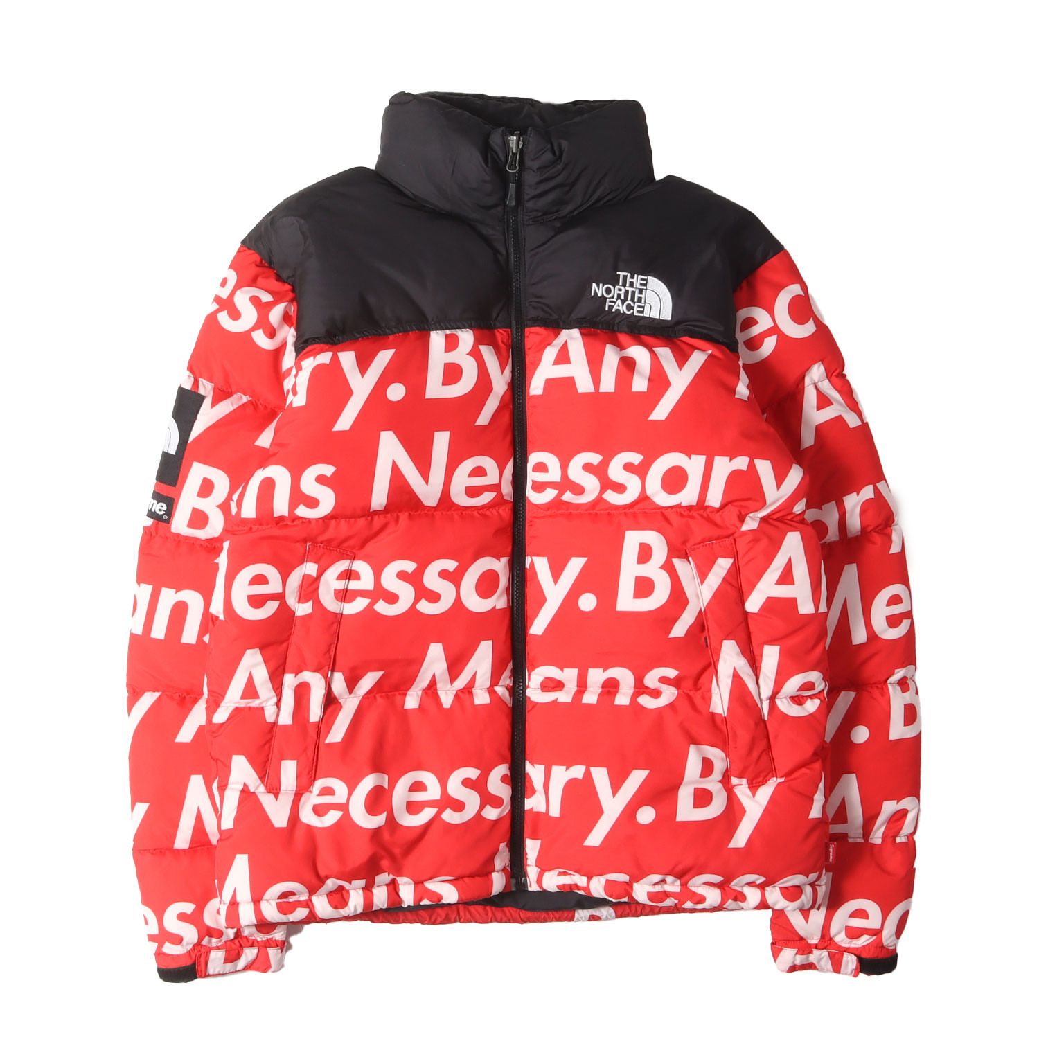 Supreme シュプリーム ジャケット サイズ:M THE NORTH FACE メッセージロゴ ヌプシ ダウンジャケット (Nuptse Down Jacket) レッド アウター ブルゾン 上着 コラボ【メンズ】