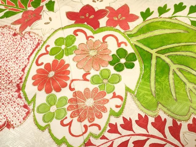 紫 絞り柄 花柄 金駒 着物七五三女の子 紫 絞り柄 花柄 金