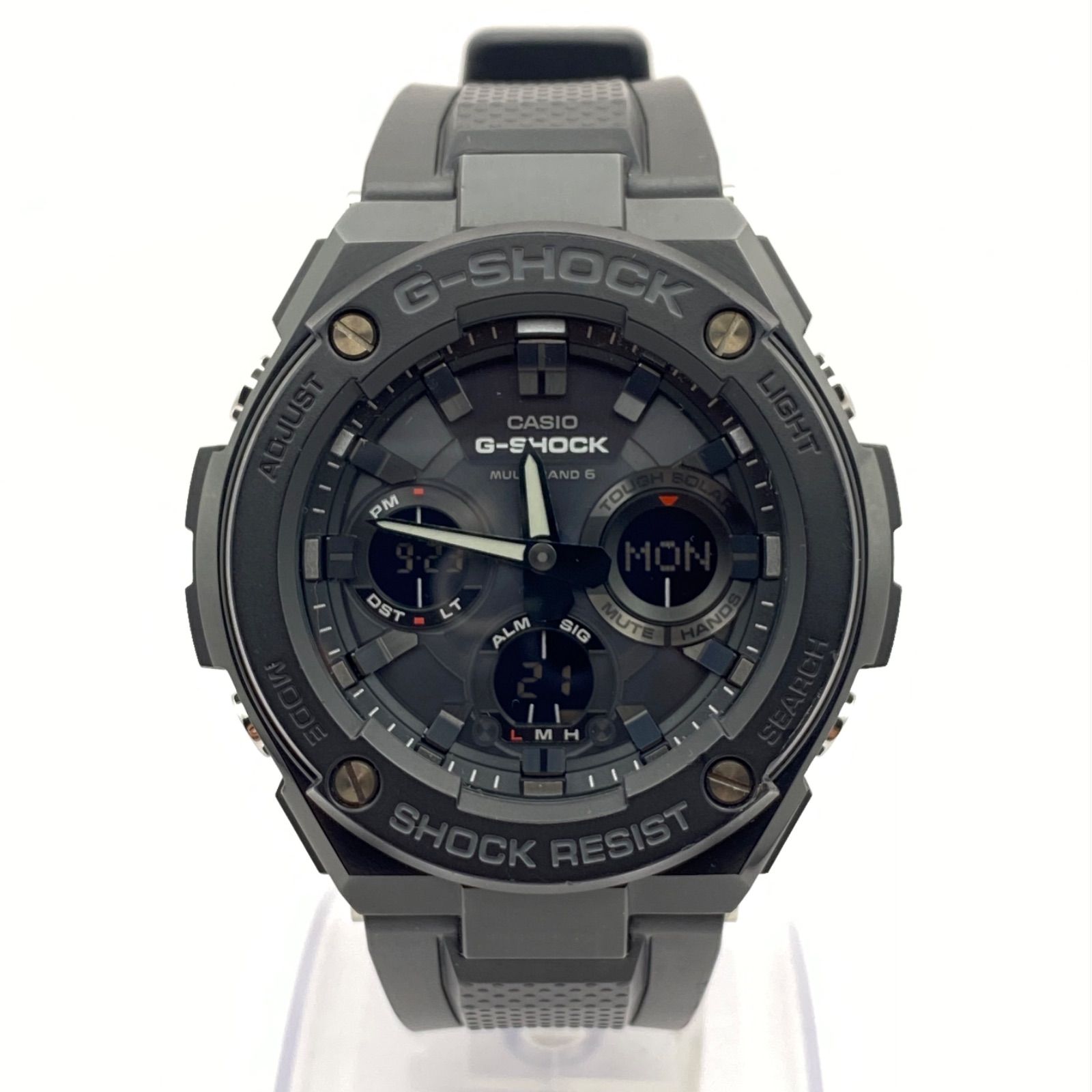 （T246）美品 稼動品 CASIO カシオ 電波ソーラー G-SHOCK ジーショック G-STEEL ジースチール GST-W100G-1BJF 人気 時計 メンズ ユニセックス