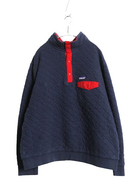 なクーポン配布中! パタゴニア オーガニック コットン キルト スナップT メンズ XXL 21年製 プルオーバー キルティング ジャケット ブルゾン 大きいサイズ 紺