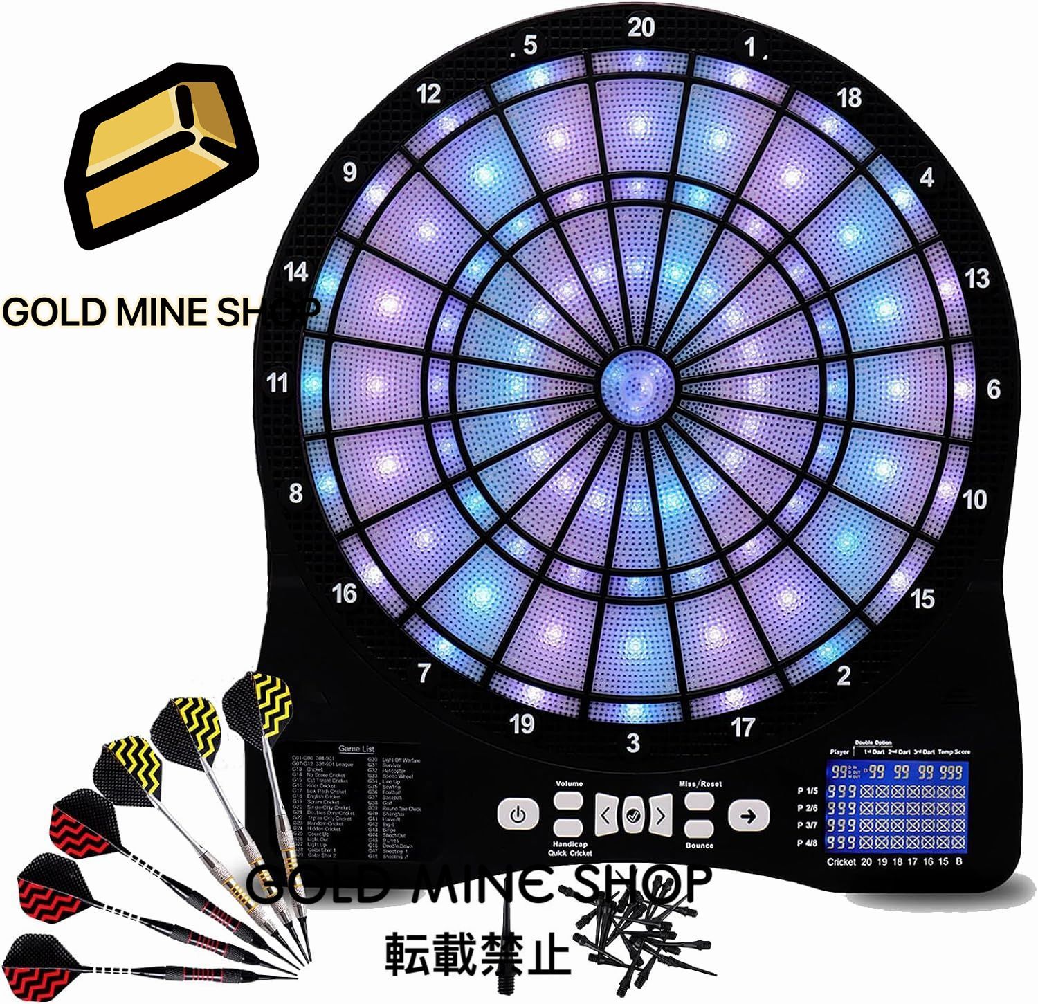 電子ダーツボードセット、LED自動採点発光電子ダーツセット