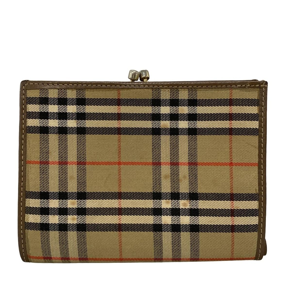 BURBERRY バーバリー チェック柄 がま口 二つ折り財布 BURBERRY 2