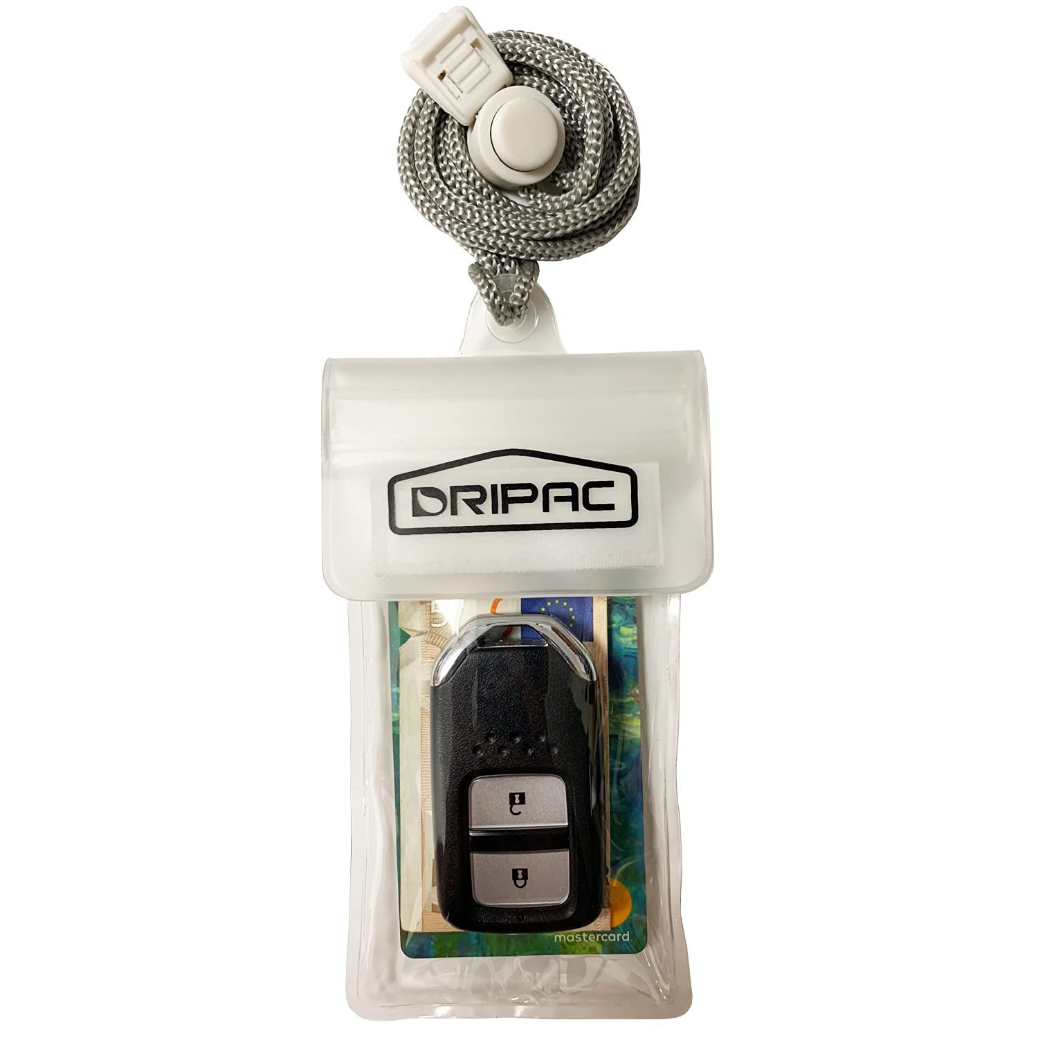 DRIPAC 防水カーキーFOBケース 防水財布 防水ホルダーポーチ キーIDバッジ クレジットカード 現金用 (ホワイト) [ホワイト]