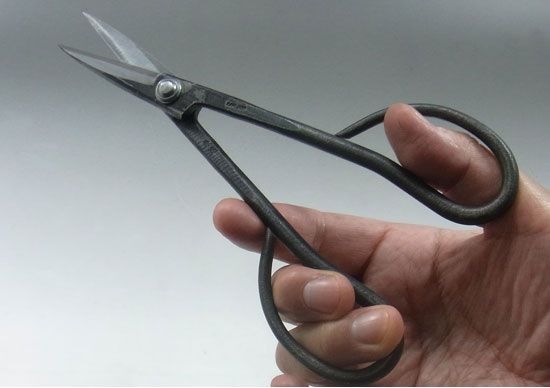 盆栽道具 手打ちさつき鋏 全長190mm No.35F 植木 庭木 兼進作