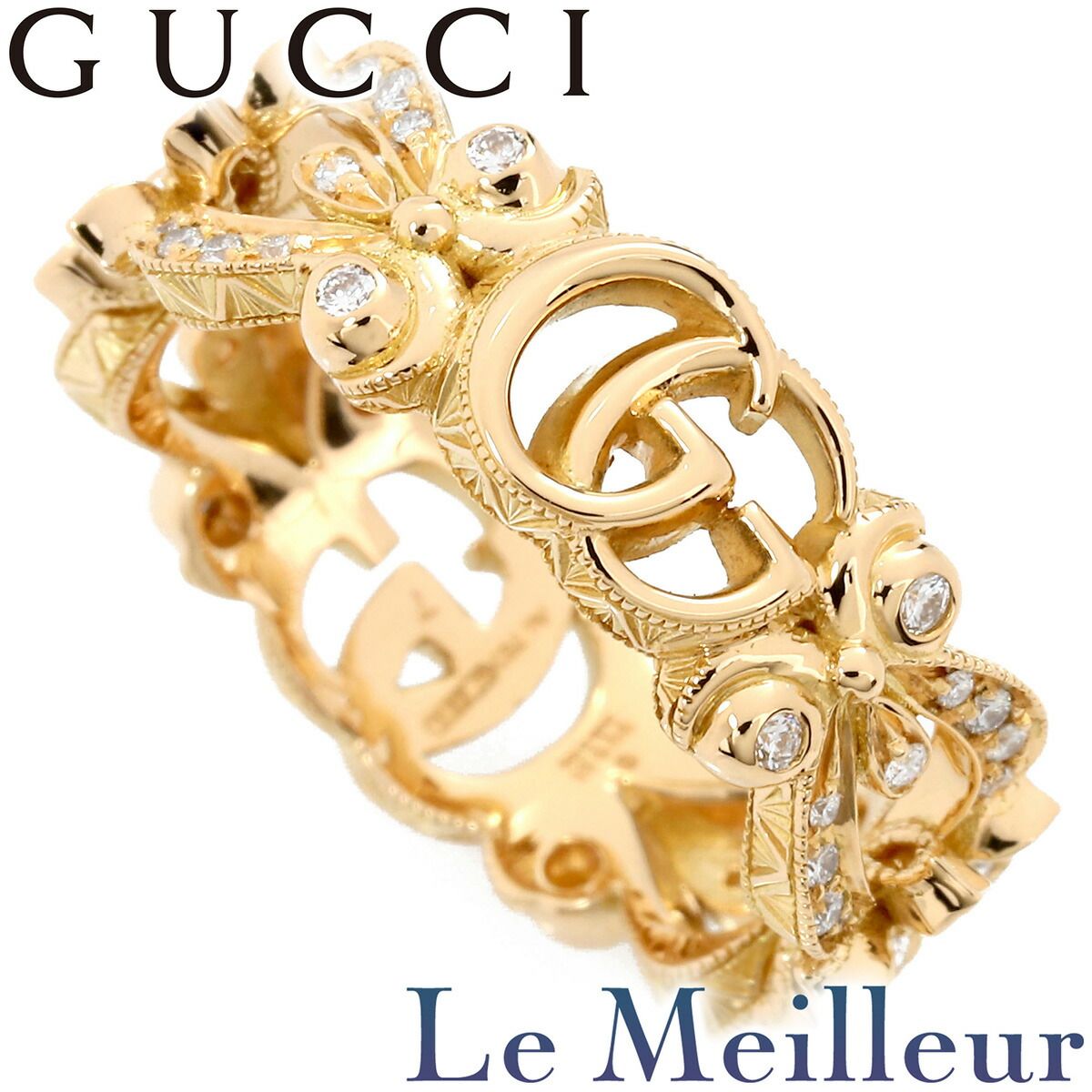 グッチ グッチ フローラ リング 指輪 ダイヤモンド K18 7号 GUCCI プレラブド 返品OK