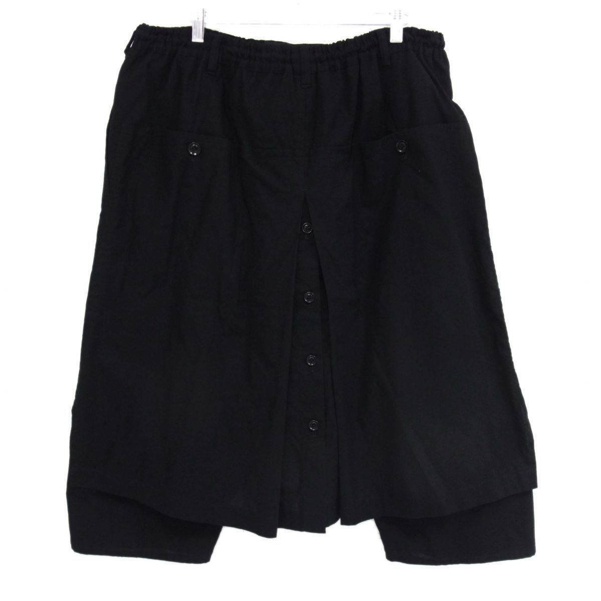 定価62 640円 YOHJI POUR HOMME 19 aw ラップパンツ ブラック クロスステッチ 刺繍 ヨウジヤマモトプールオム メンズ