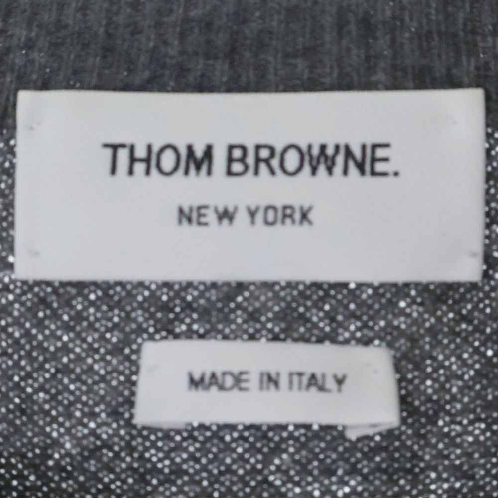 THOM BROWNE トムブラウン 4ラインカシミヤニットカーディガン 長袖 グレー #4 THOM BROWNE - THOM BROWNE トムブラウン 4ラインカシミヤニット