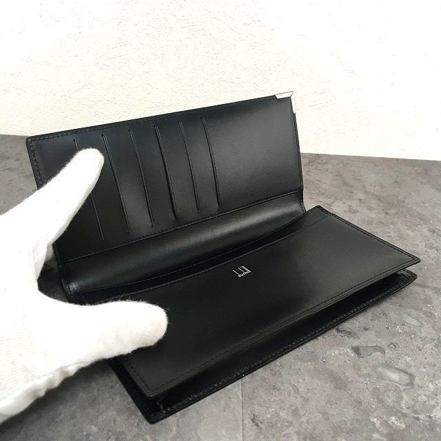 【未使用品】dunhill ダンヒル 長財布 ブラック レザー 箱・カード付き 502 送料込み！ 極美品 dunhill 長財布 ブラック レザー 札入れ