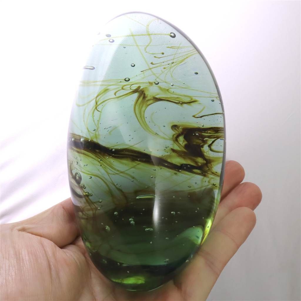 インドネシア産アンダラクリスタル ポリッシュ オリーブグリーン 581g 榎本通商53130