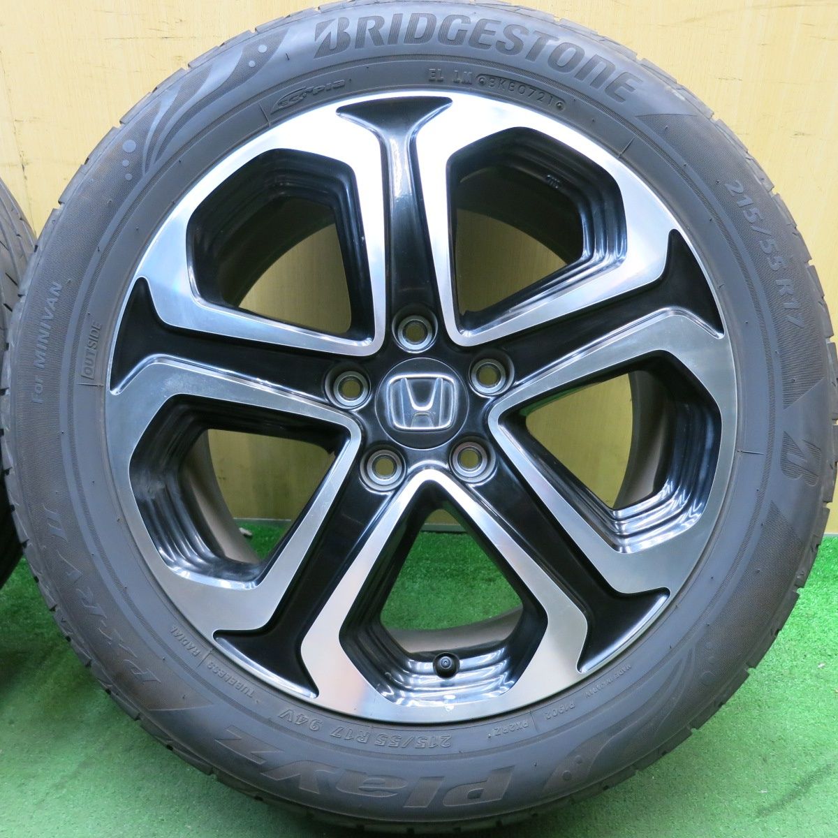 バリ溝 21年 9.5分 ホンダ ヴェゼル 純正 ENKEI 215 55R17 ブリヂストン プレイズ PX-RV2 17インチ エンケイ PCD114.3 5H 5090409HAノ
