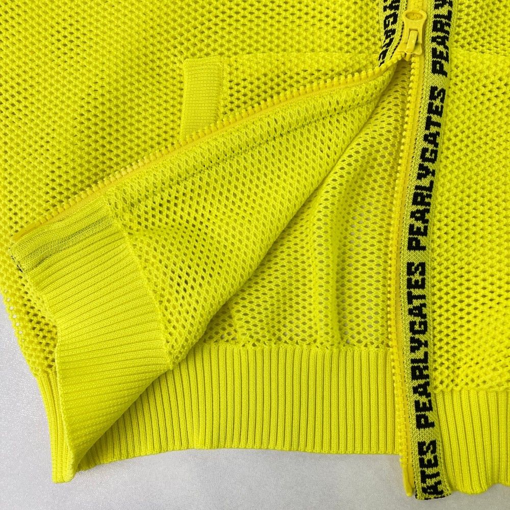 パーリーゲイツ メッシュ ニットパーカー グリーンイエロー パーリー