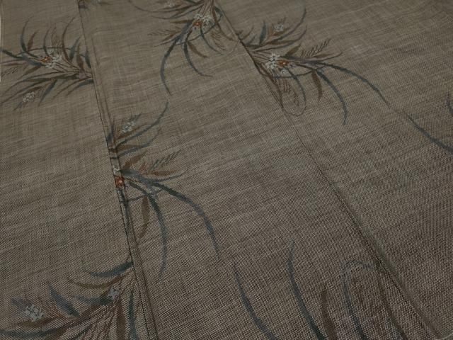 平和屋着物●本場大島紬 9マルキ 草花文 正絹 ♥ CAAY4887ut NICORILABO_COM
