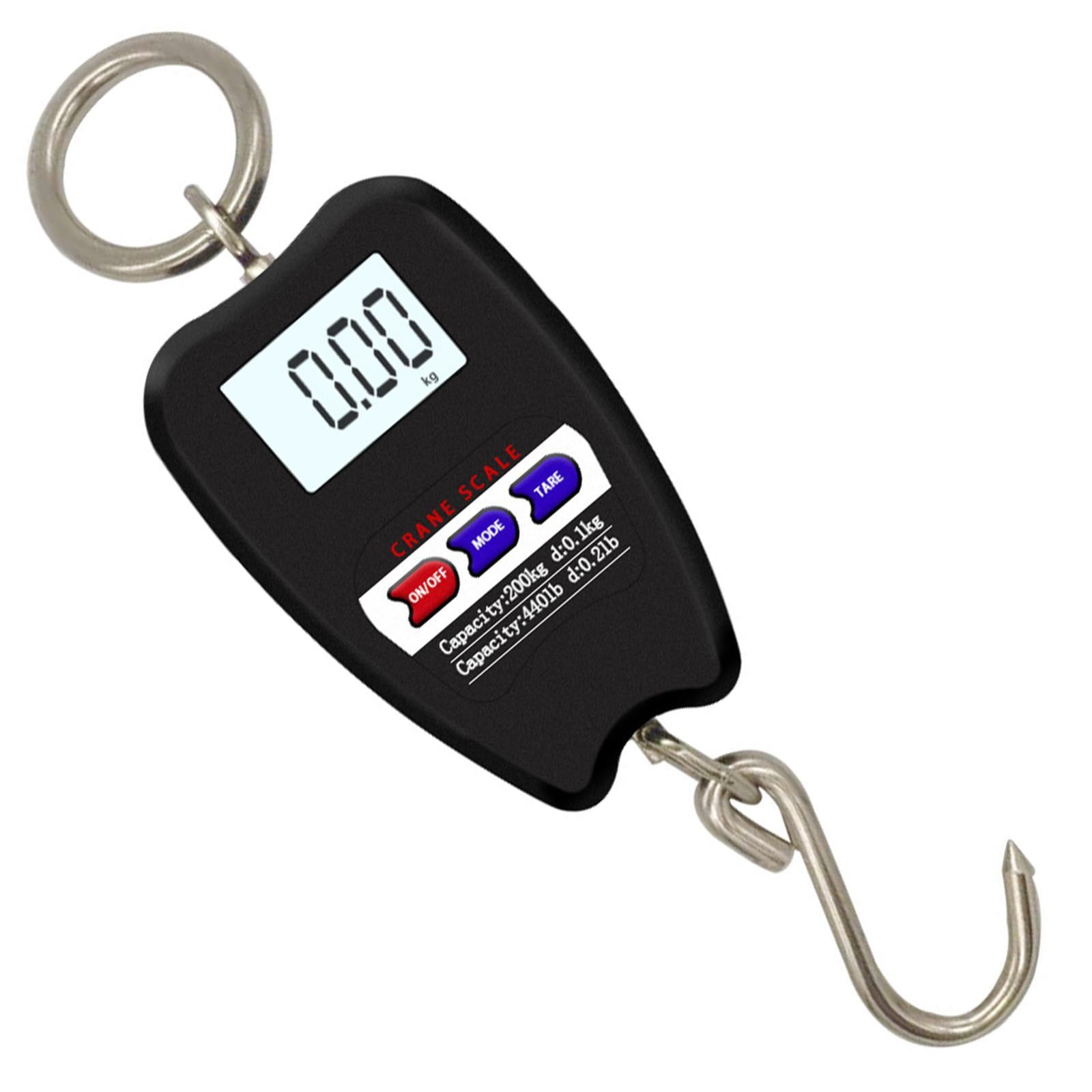 Color ブラック_Size 200kg荷重 吊りはかり デジタルスケール クレーン 200kg 高精度0.05kg 計量器 吊り下げ秤 携帯式 計り測り秤 デジタル 荷物はかり バネばかり 吊秤 釣り 自家用 旅行用 商売用 産業用 乾電池式 ブラック