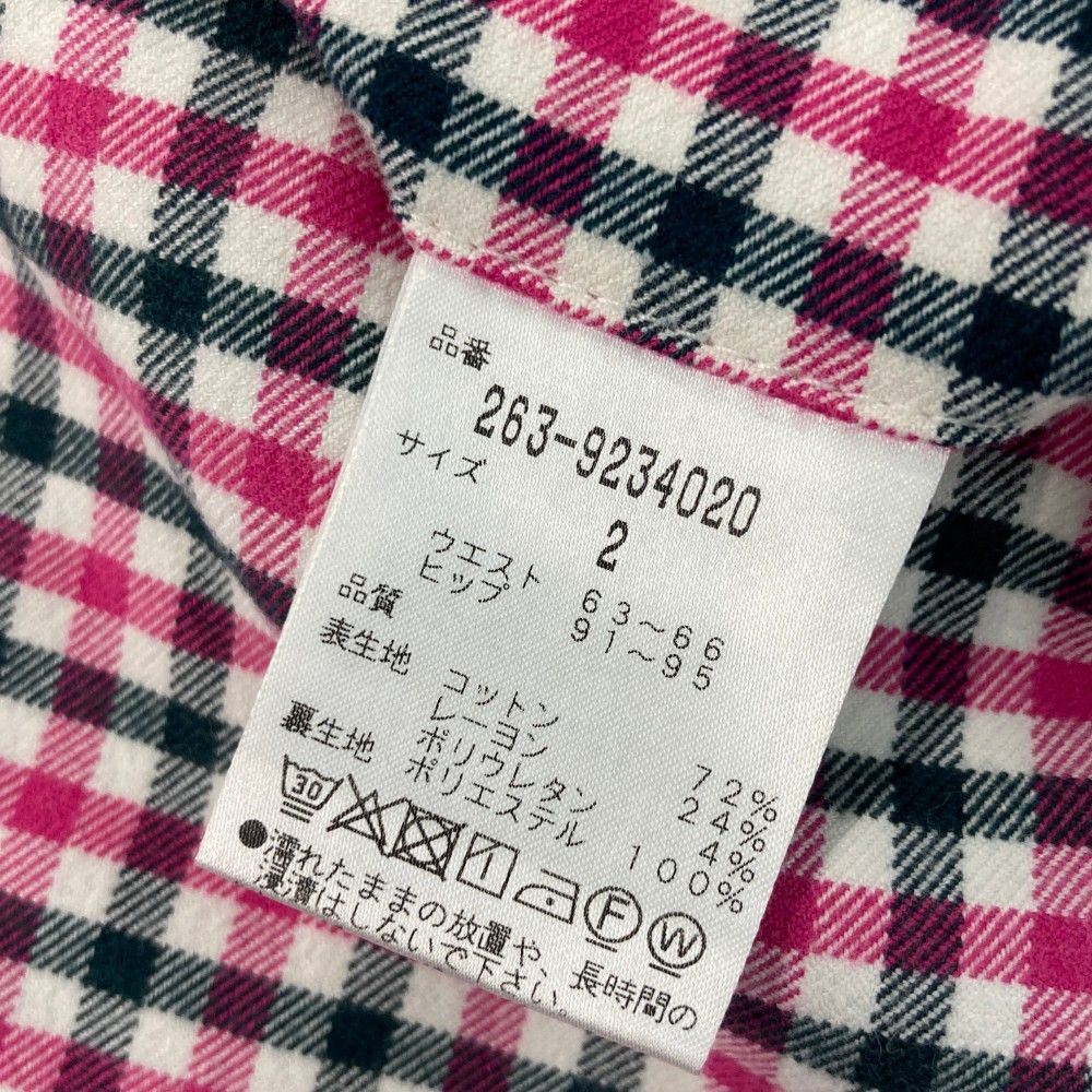 サイズ：2 JACK BUNNY ジャックバニー  インナー付 ストレッチスカート ロゴ×チェック柄 ピンク系 [240101469986] ゴルフウェア レディース ストスト サイズ：2 JACK BUNNY ジャックバニー インナー付 ストレッチ