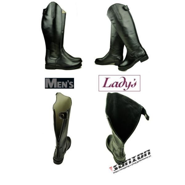 新品未使用】QHP 本革乗馬ブーツ、ジュニア用 （乗馬用品 乗馬ブーツ 