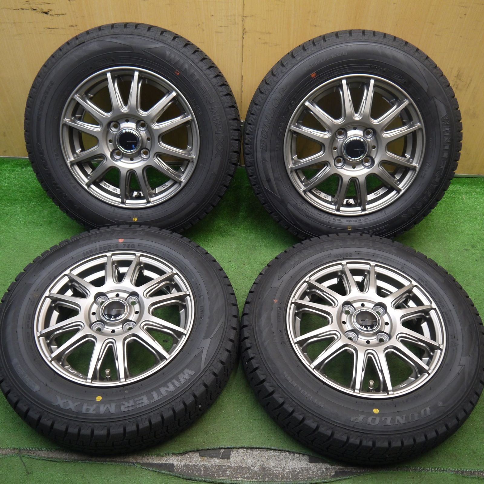 No.② 【バリ溝】ブリヂストン 145/80R13 タイヤ＆ホイール2本セット BRIDGESTONE 【送料無料】2025年製 145/80R13 ブリヂストン