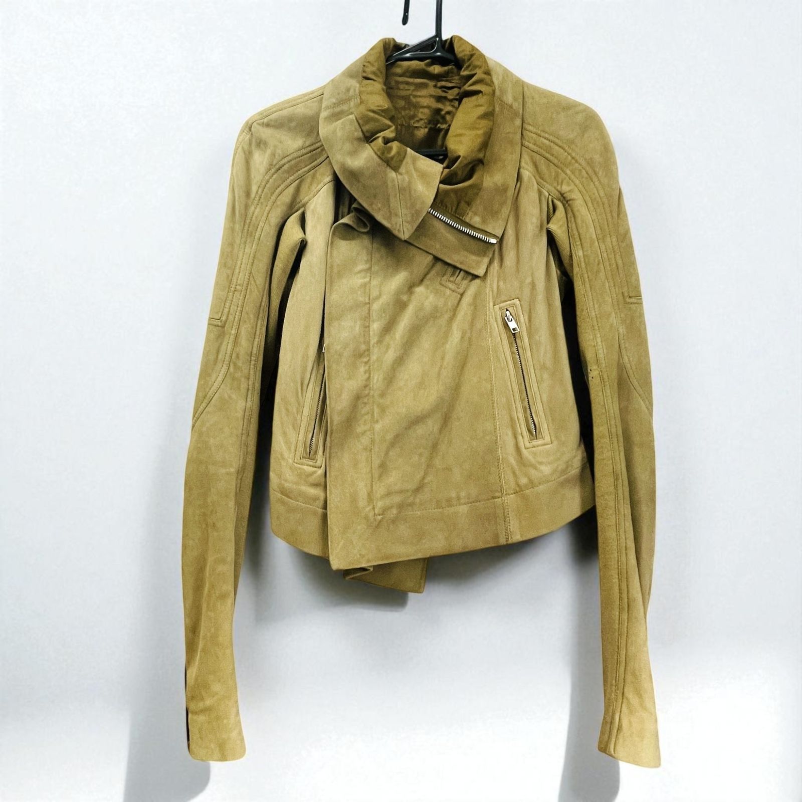 Rick Owens リックオウエンス ライダースジャケット RP15F1713 ラム レディース スエード レザー ライトブラウン系 34